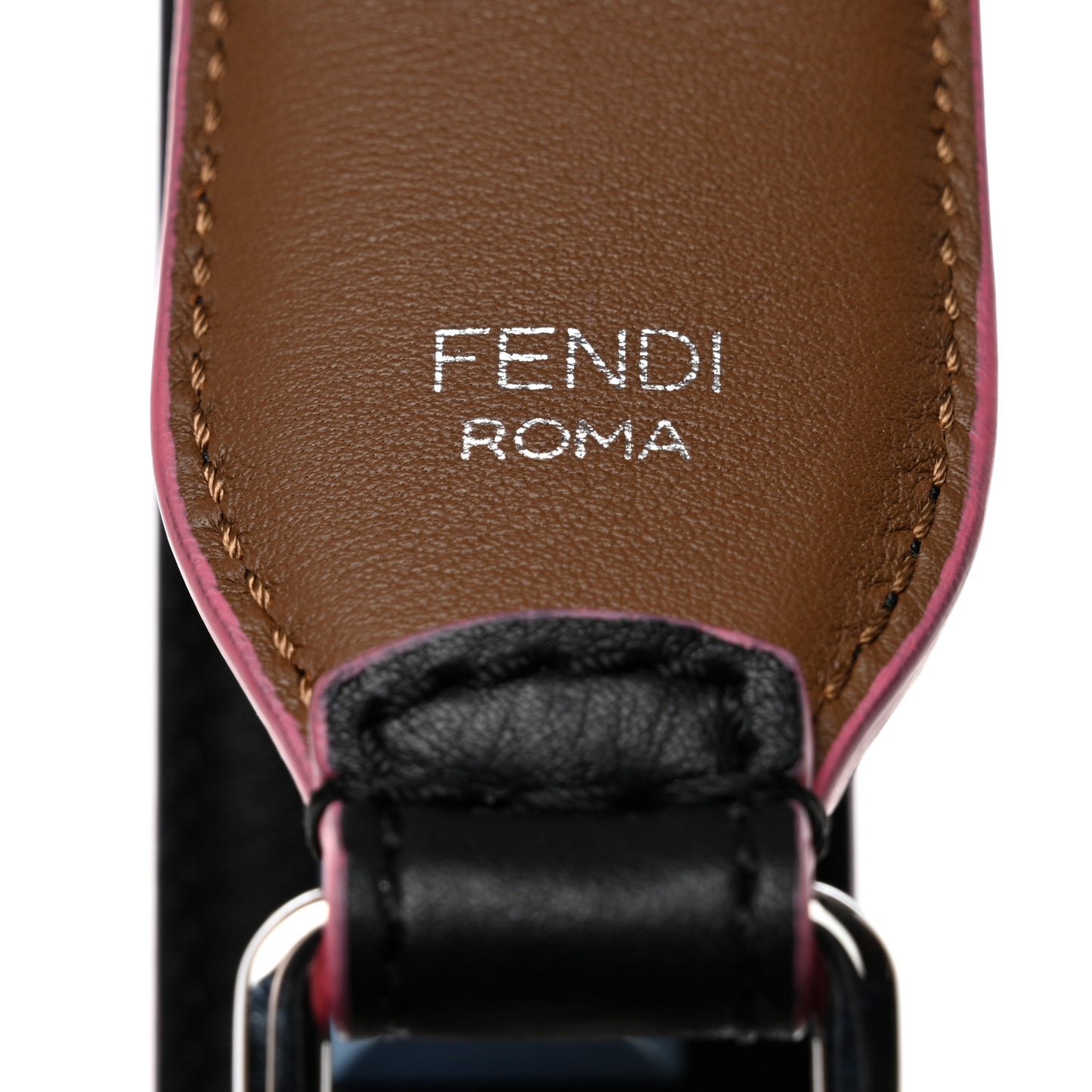 Vitello Dolce Plexiglass Bi-Color Studded Strap You Black Brownie Multicolor
