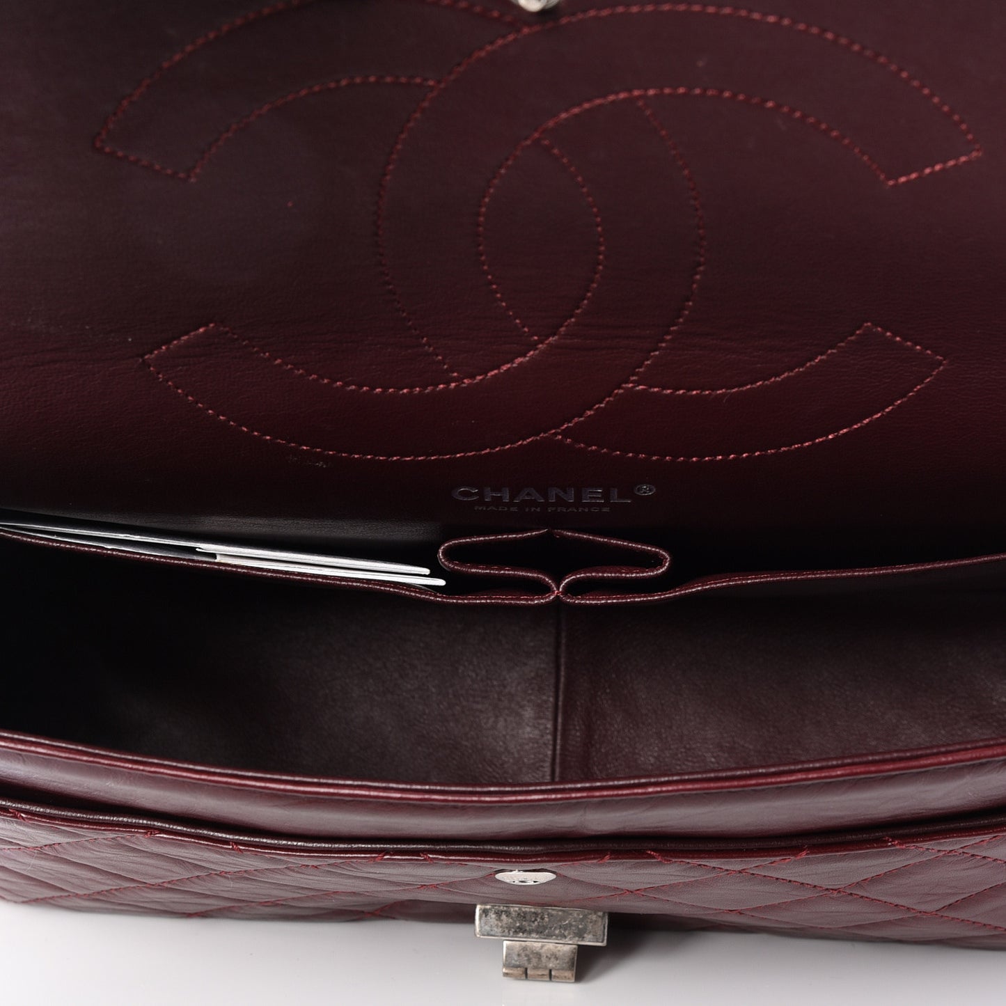 Aged Calfskin Quilted 2.55 Reissue 227 Flap Red