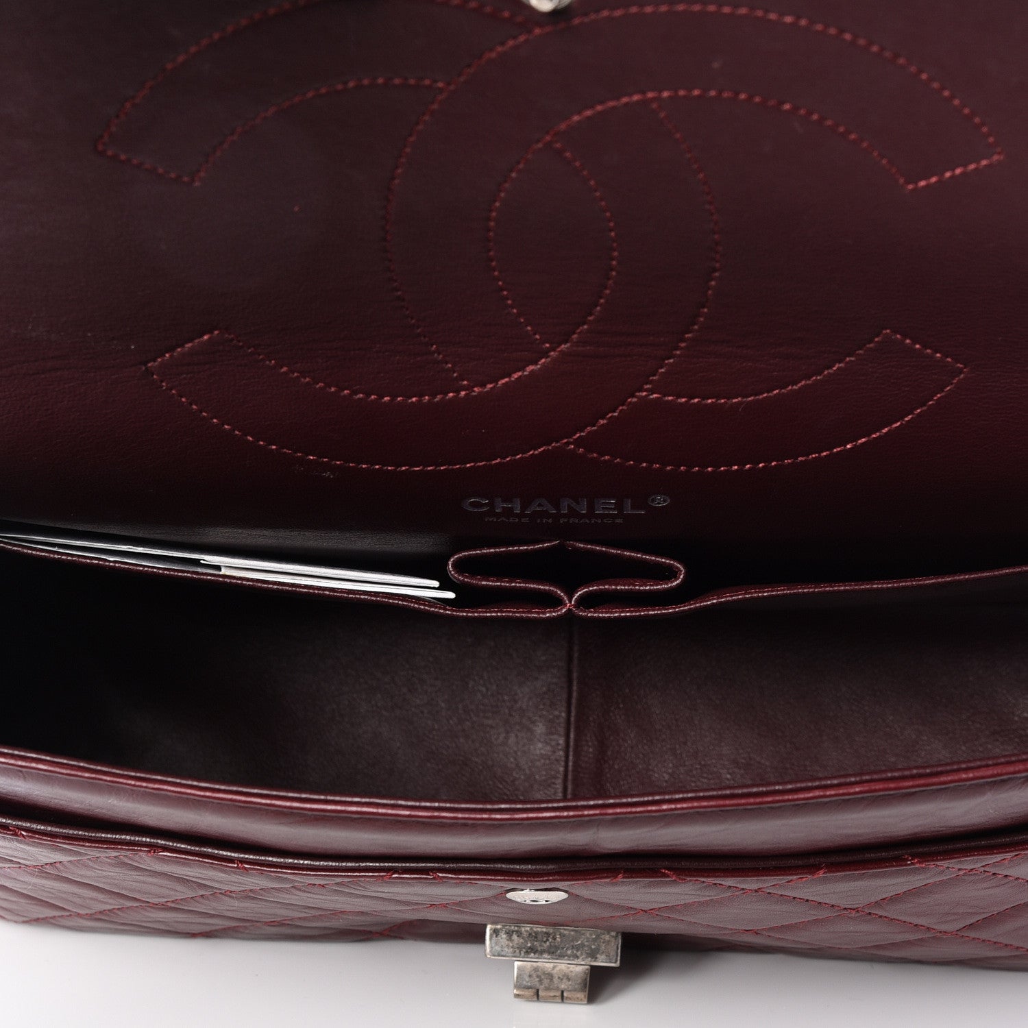Chanel Aged Calfskin Quilted 2.55 Reissue 227 Flap Red 4 of 8
