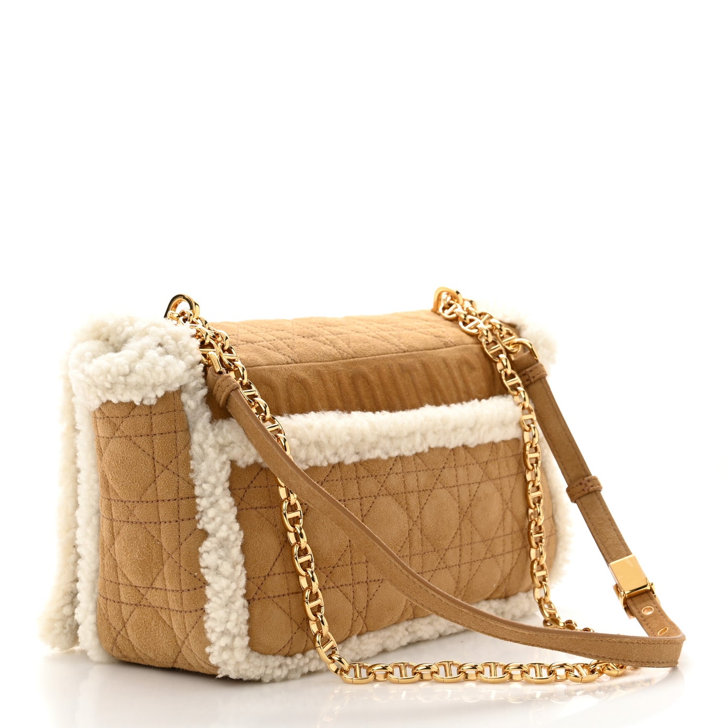 Shearling Cannage Large Caro Bag Camel