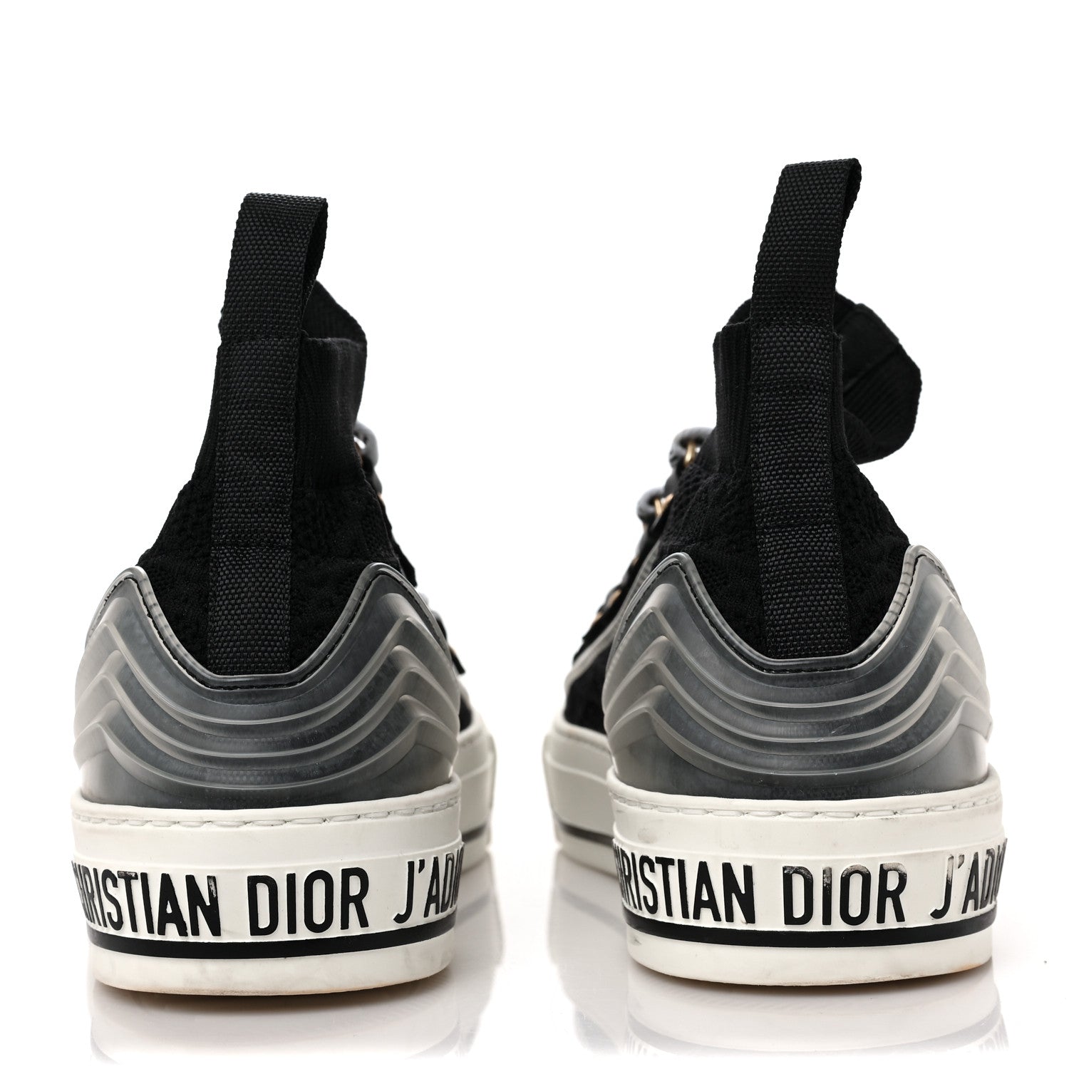 Christian Dior Technical Knit Calfskin Womens Walk'N'Dior High Top Sneakers 36 Black 5 of 10