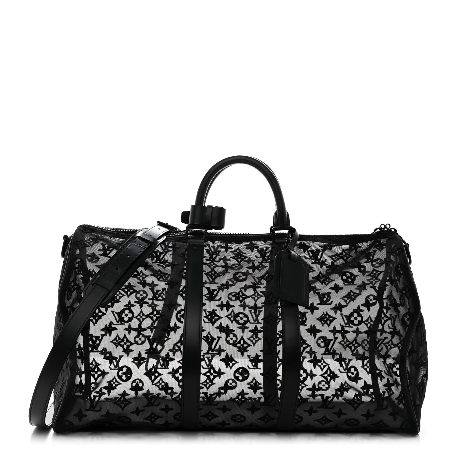 Louis Vuitton Monogram See Through Keepall Bandouliere 50 Black 1 of 18