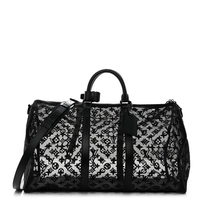 Louis Vuitton Monogram See Through Keepall Bandouliere 50 Black 1 of 18