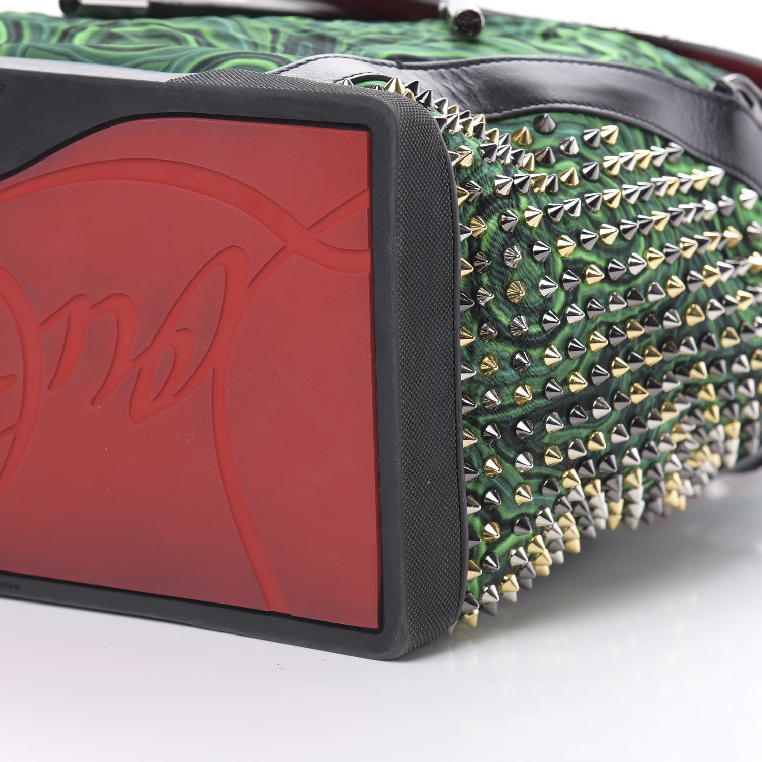 Christian Louboutin Fabric Malachite Spiked Explorafunk Backpack Green 8 of 11