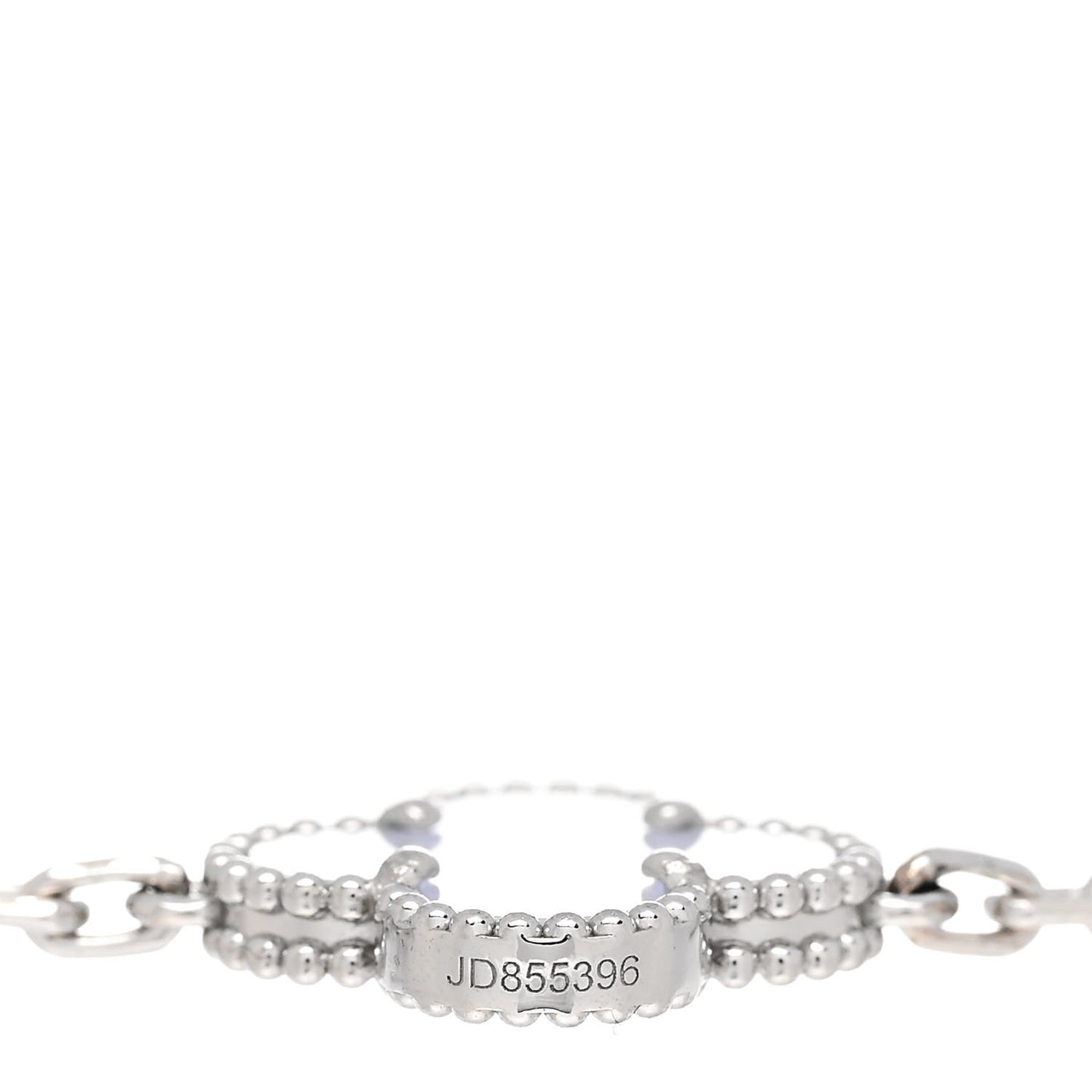 18K White Gold Chalcedony 5 Motifs Vintage Alhambra Bracelet