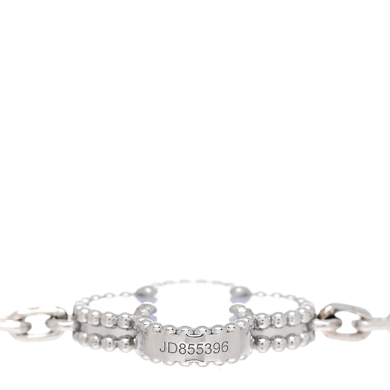 Van Cleef & Arpels 18K White Gold Chalcedony 5 Motifs Vintage Alhambra Bracelet 3 of 5