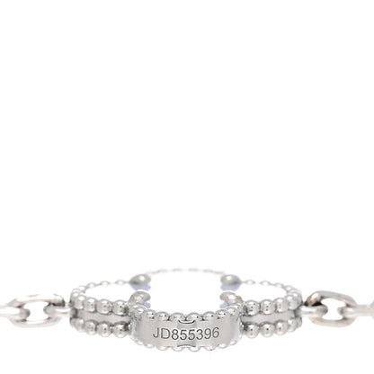 Van Cleef & Arpels 18K White Gold Chalcedony 5 Motifs Vintage Alhambra Bracelet 3 of 5