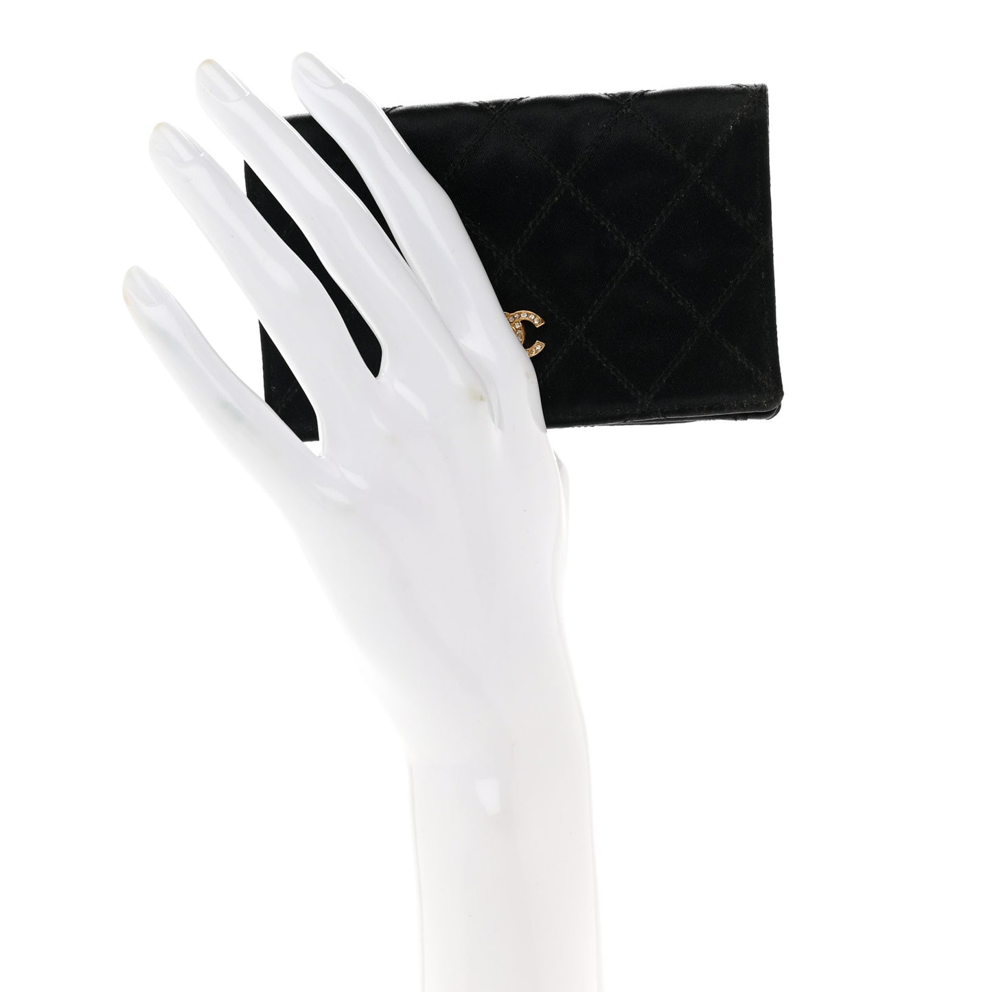 Satin Stitched Flap Card Holder Black