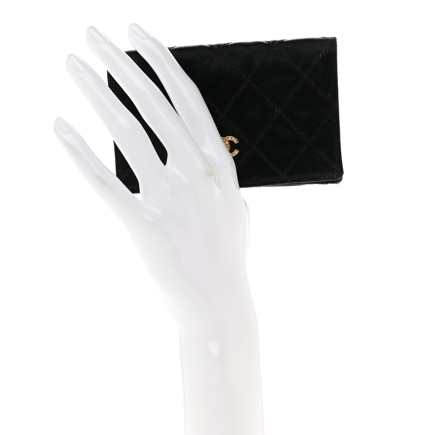 Chanel Satin Stitched Flap Card Holder Black 2 of 8