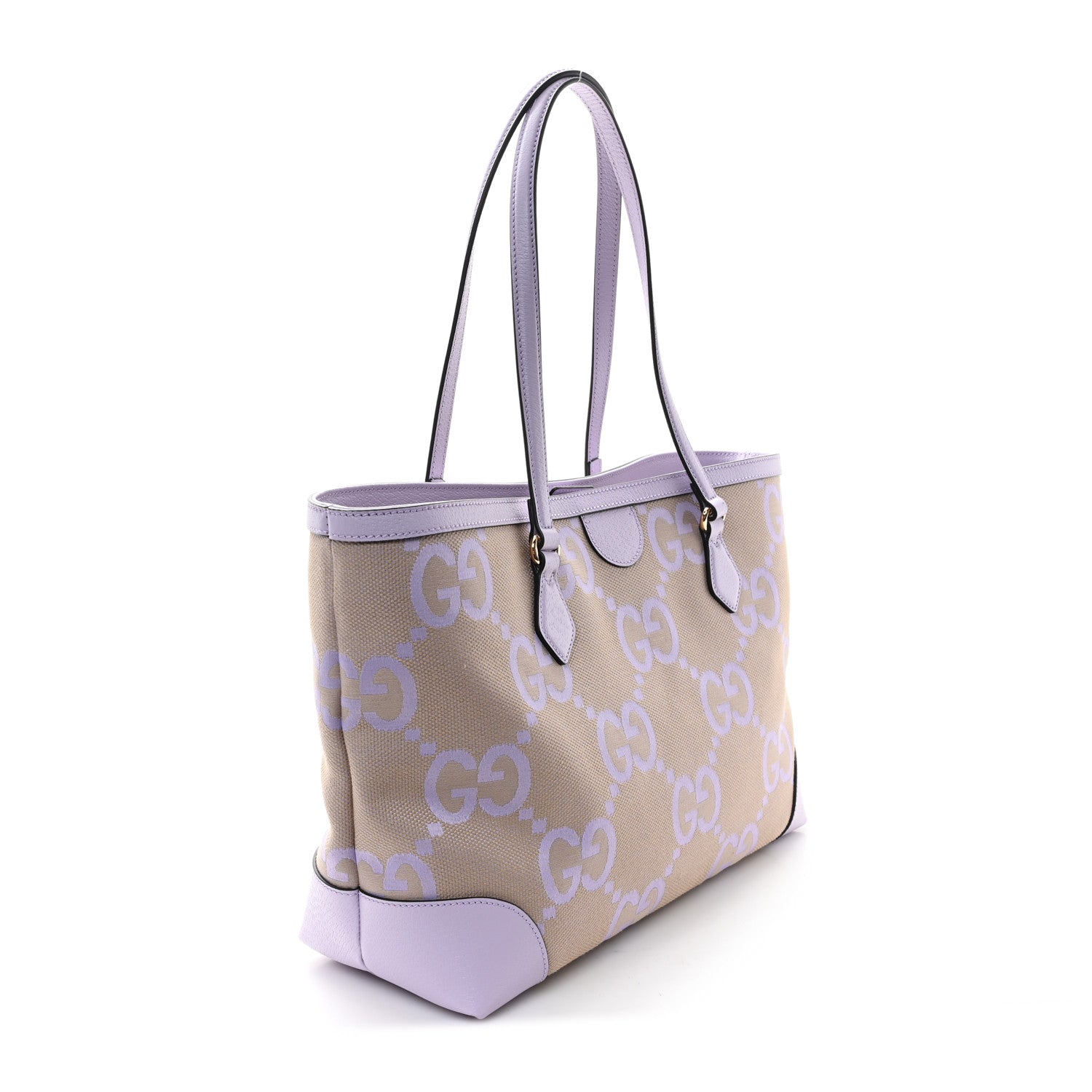 Gucci Monogram Jumbo GG Textured Dollar Calfskin Medium Ophidia Shopping Tote Beige Lapis 3 of 9