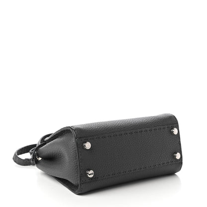 Fendi Cuoio Romano Selleria Bi-Color Mini Peekaboo Iconic Satchel Asfalto Latte 4 of 10