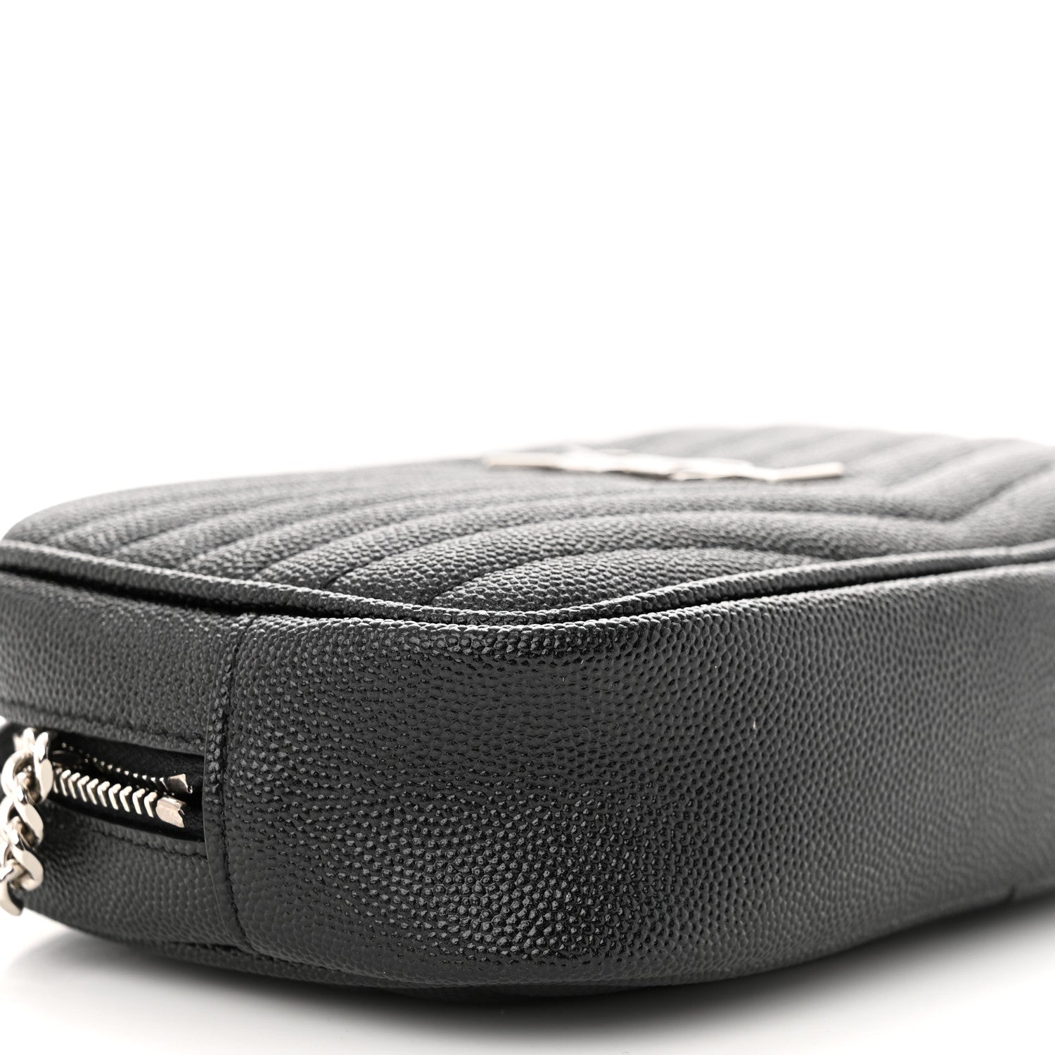 Saint Laurent Grain De Poudre Matelasse Monogram Mini Lou Camera Bag Black 9 of 11