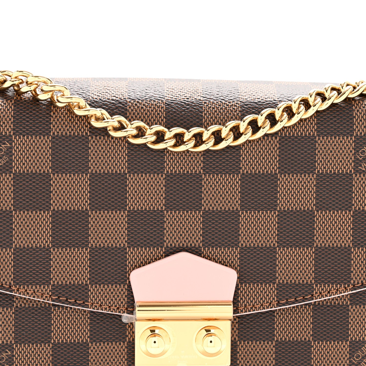Louis Vuitton Damier Ebene Caissa Clutch Rose Ballerine 8 of 11