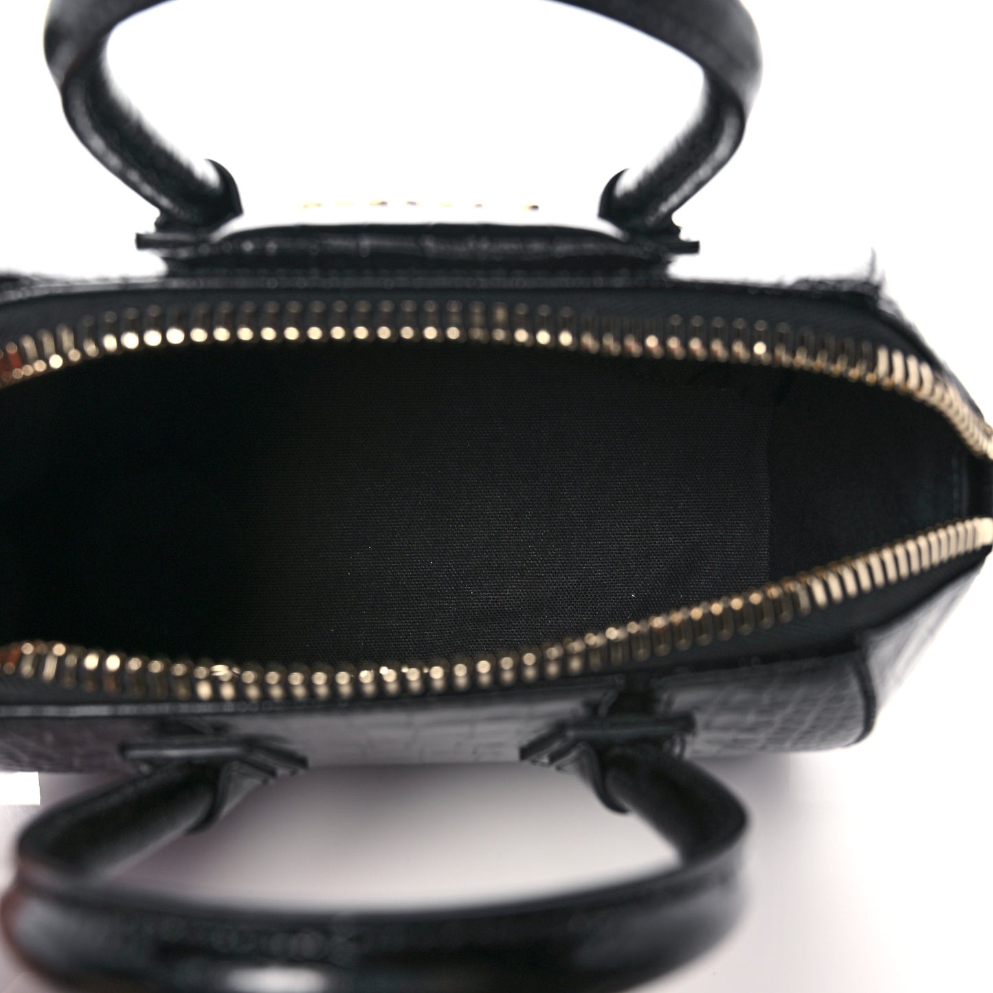 Calfskin Crocodile Embossed Mini Antigona Black