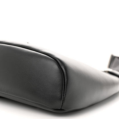 Prada Softy Calfskin Triangle Cross Bag Black 9 of 10