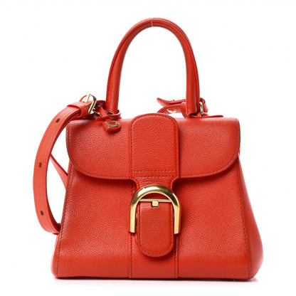 Delvaux Grained Calfskin Mini Brillant Satchel Red 1 of 13