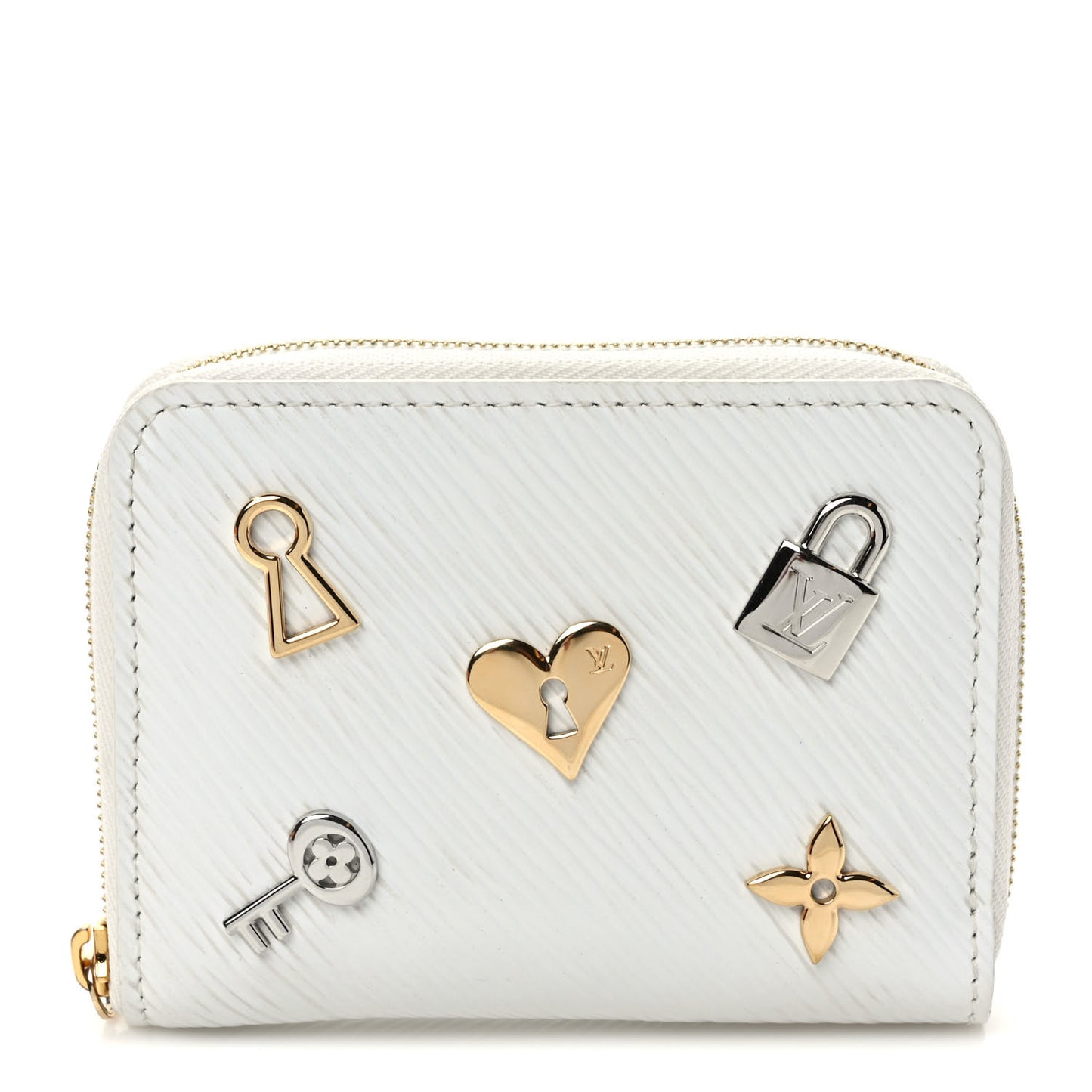 Epi Love Lock Zippy Coin Purse White