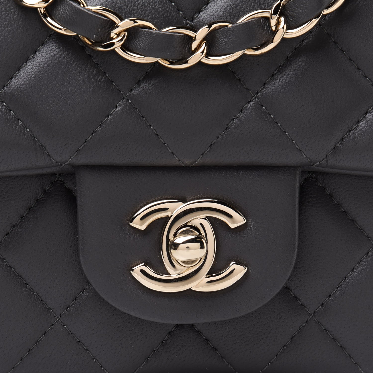 Chanel Lambskin Quilted Mini Rectangular Flap Dark Grey 7 of 11