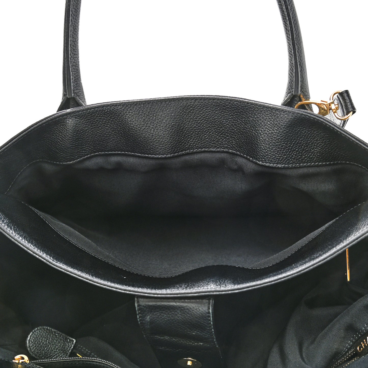 Calfskin Cerf Executive Shopper Tote Black