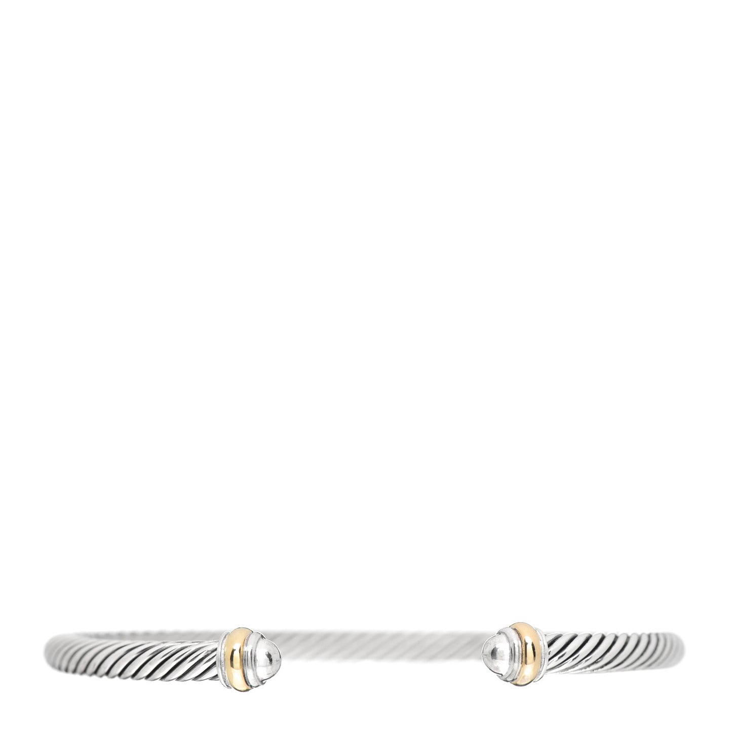 Sterling Silver 18K Yellow Gold 4mm Cable Classics Bracelet
