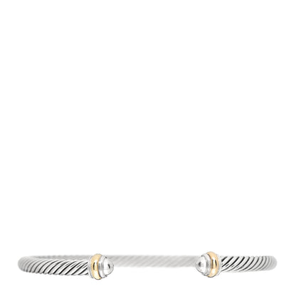 David Yurman Sterling Silver 18K Yellow Gold 4mm Cable Classics Bracelet 1 of 5
