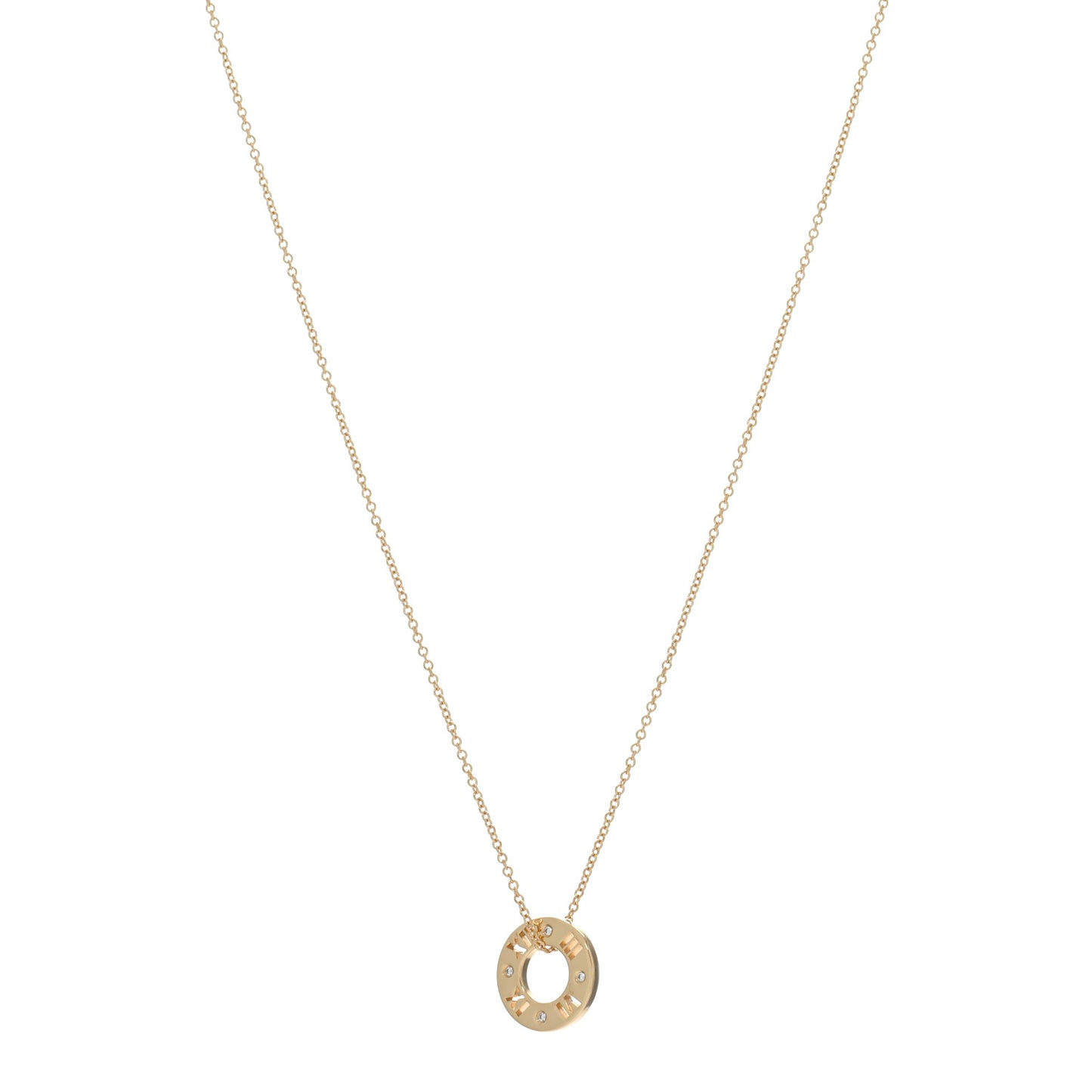 18K Yellow Gold Diamond Atlas Pierced Pendant Necklace