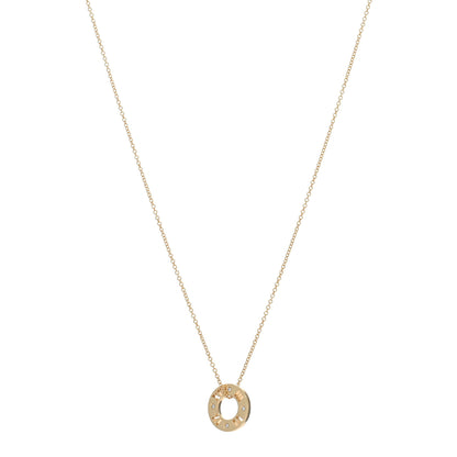 Tiffany 18K Yellow Gold Diamond Atlas Pierced Pendant Necklace 1 of 4