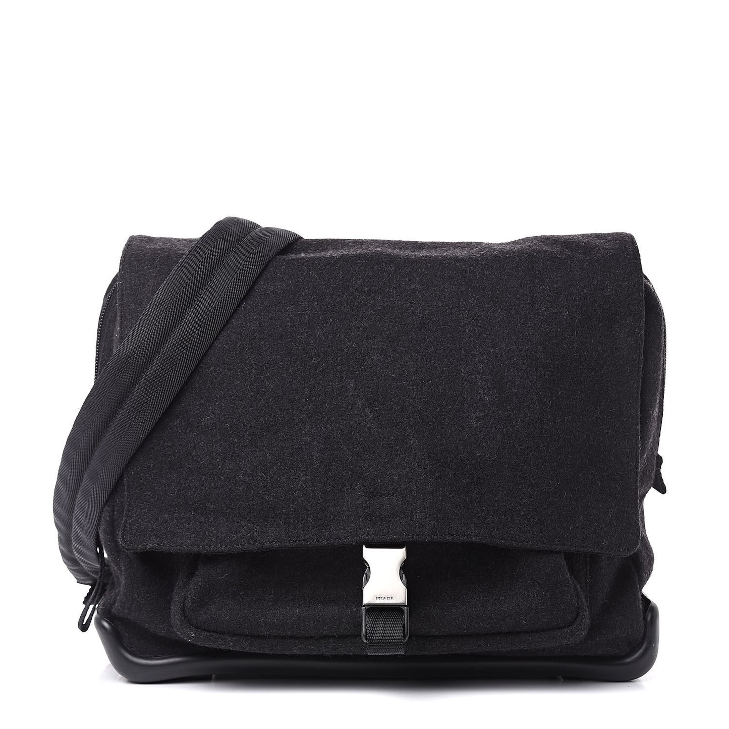 Wool Messenger Satchel Black