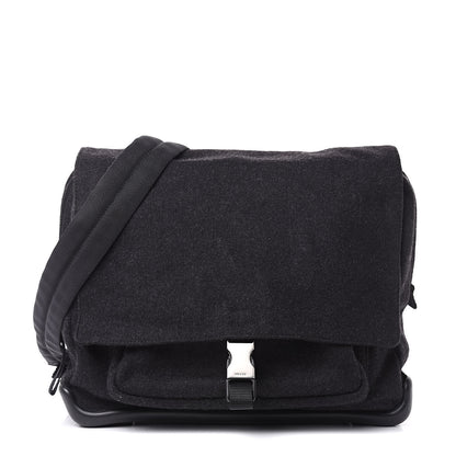 Prada Wool Messenger Satchel Black 1 of 15