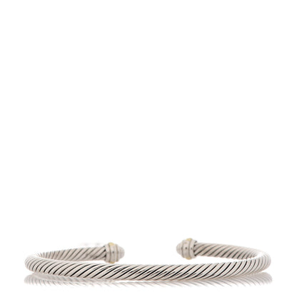 David Yurman Sterling Silver 18K Yellow Gold 4mm Cable Classics Bracelet 3 of 5