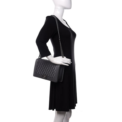 Chanel Metallic Calfskin Quilted New Medium Boy Flap Grey 2 of 12