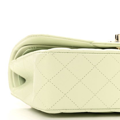 Chanel Caviar Quilted Small Double Flap Light Green 9 of 11