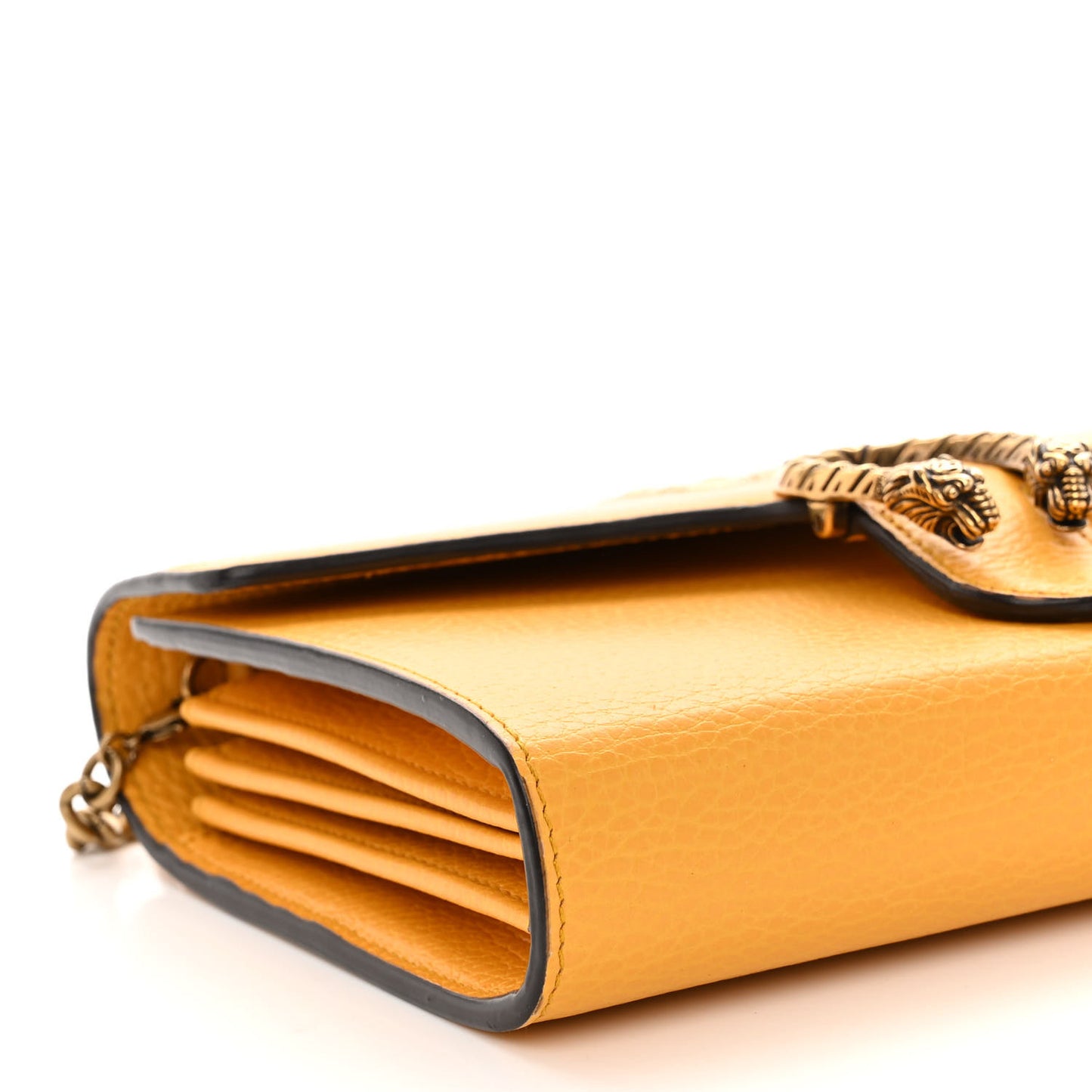Calfskin Garden Dionysus Chain Wallet Yellow