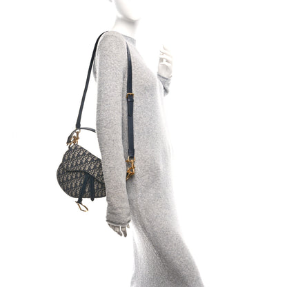 Christian Dior Oblique Saddle Bag With Strap Blue 2 of 11