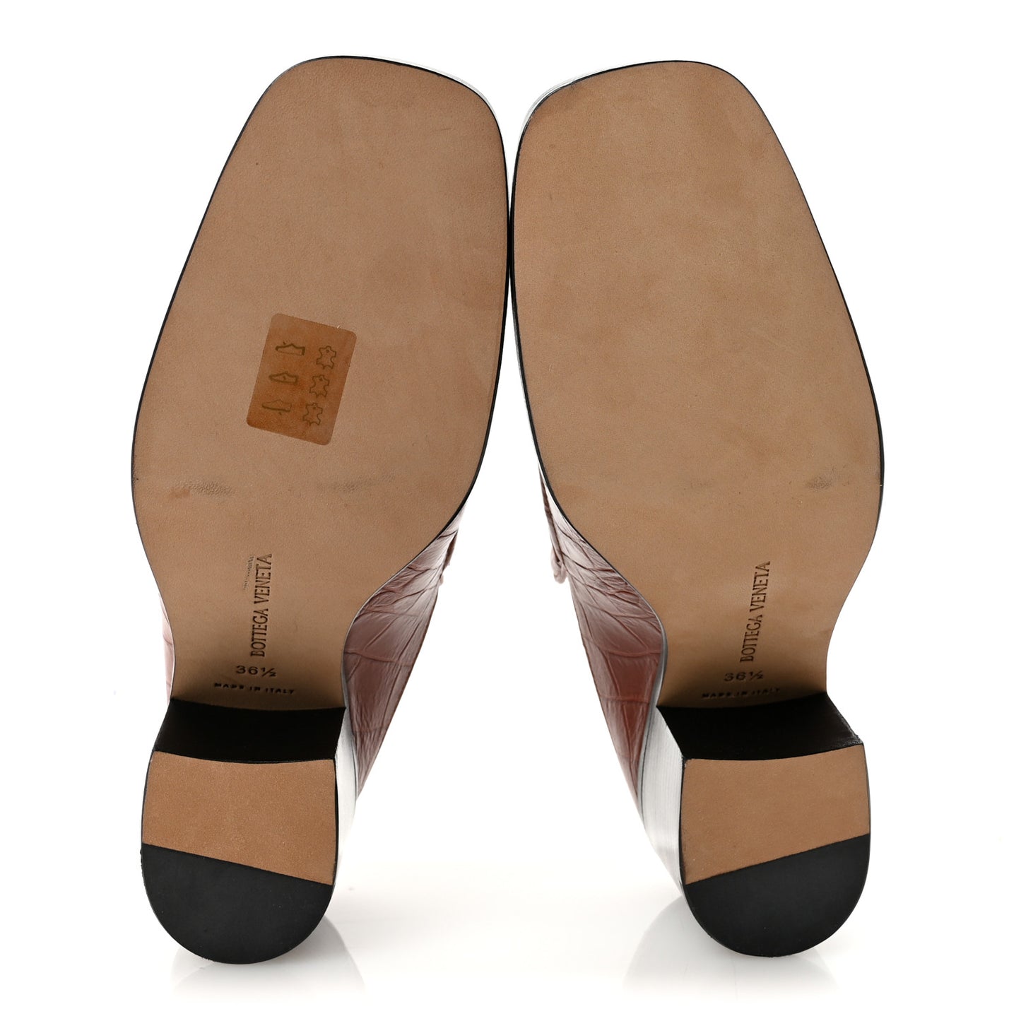 Calfskin Alligator Embossed Mules 36.5 Rust