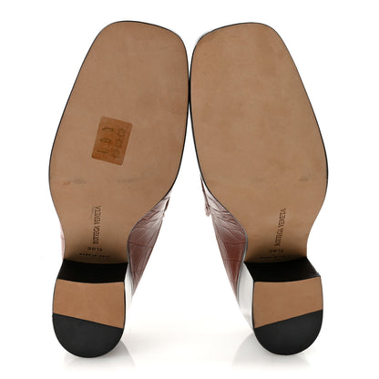 Bottega Veneta Calfskin Alligator Embossed Mules 36.5 Rust 6 of 9