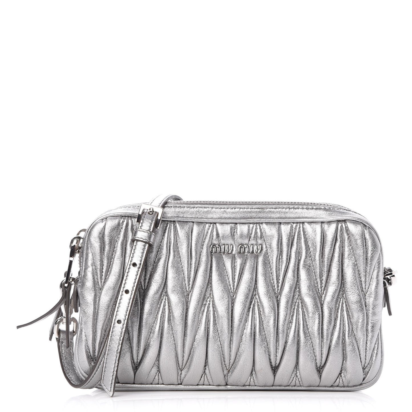 Nappa Matelasse Double Zip Chain Shoulder Bag Cromo