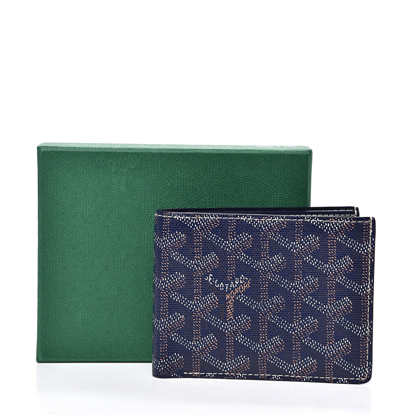 Goyardine Bi-Fold Victoire PM Wallet Navy