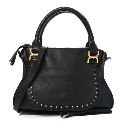 Chloe Calfskin Studded Medium Marcie Satchel Black 1 of 10
