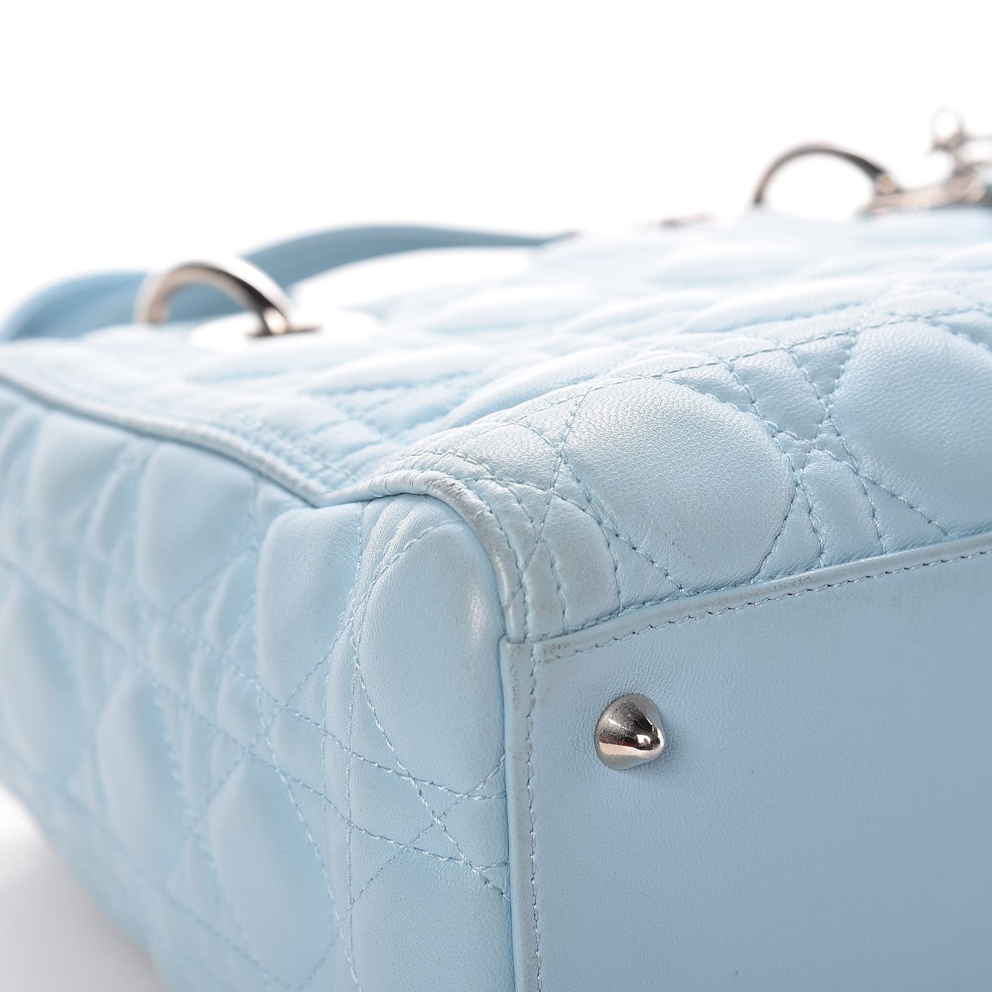 Lambskin Cannage Medium Lady Dior Light Blue