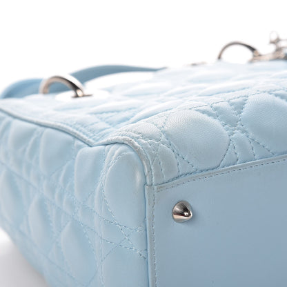Christian Dior Lambskin Cannage Medium Lady Dior Light Blue 8 of 12