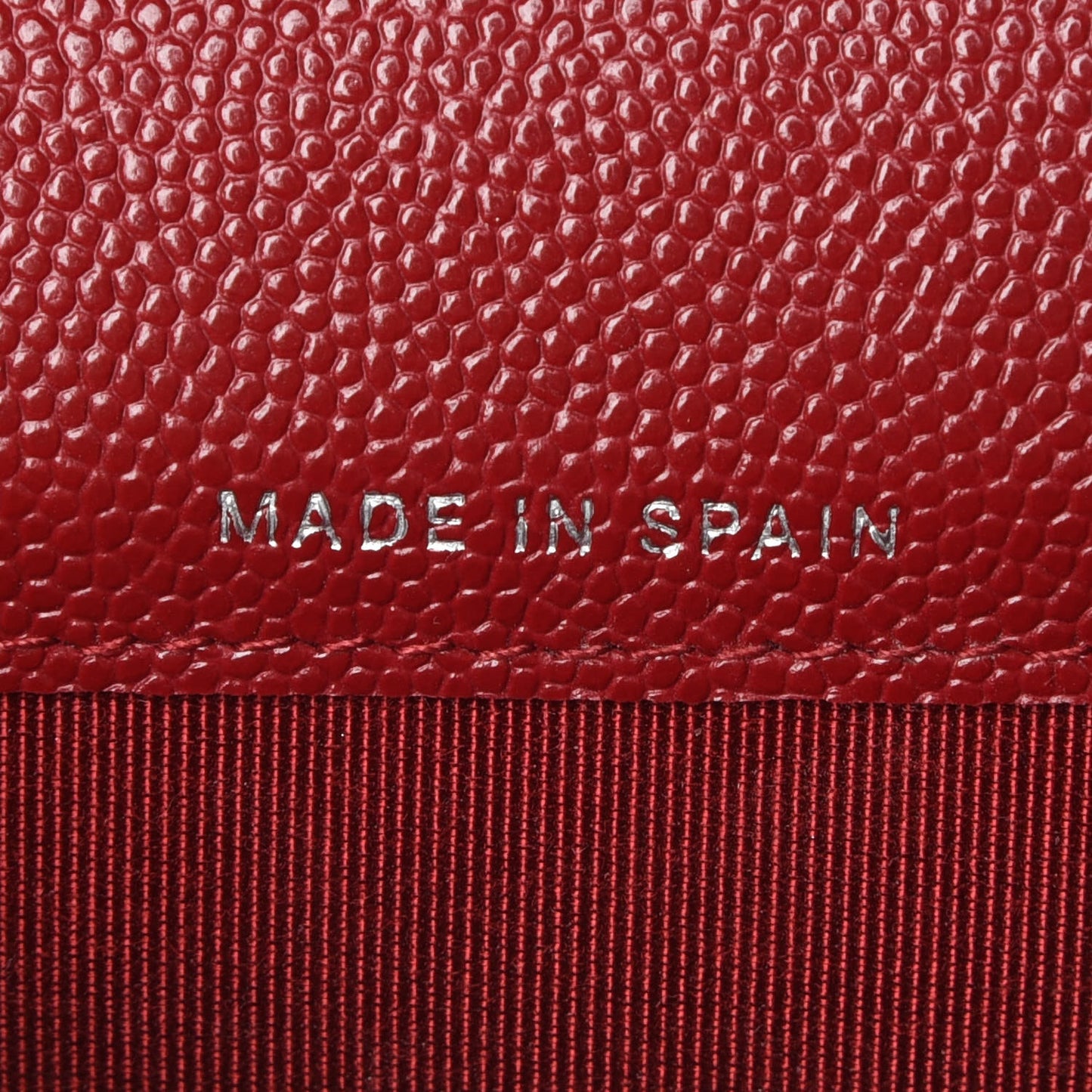 Caviar Quilted Flap Card Holder Dark Red