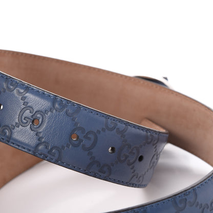 Gucci Guccissima Interlocking G Belt 95 38 Light Blue 5 of 7