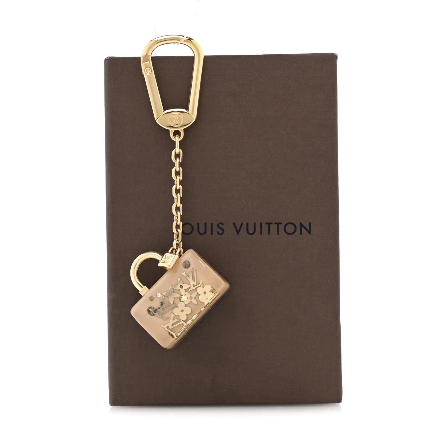 Louis Vuitton Resin Inclusion Speedy Bag Charm Key Chain Beige 4 of 4
