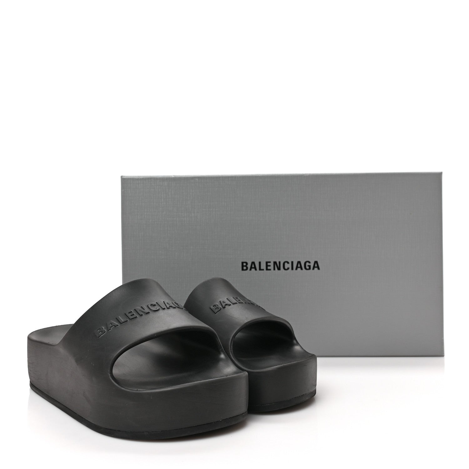 Balenciaga Rubber Chunky Platform Slide Sandals 38 Black 6 of 6
