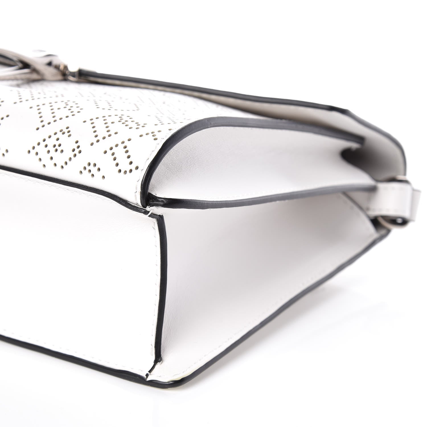 Burberry Calfskin Perforated Small Macken Crossbody Bag White 11 of 11
