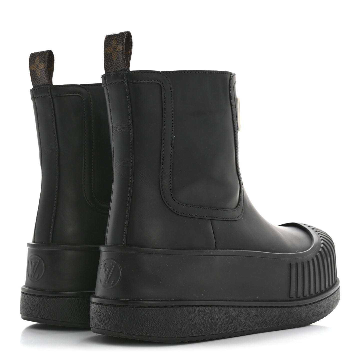 Calfskin Polar Flat Ankle Boots 38 Black