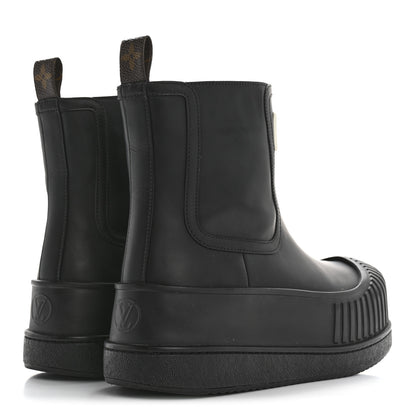 Louis Vuitton Calfskin Polar Flat Ankle Boots 38 Black 5 of 9