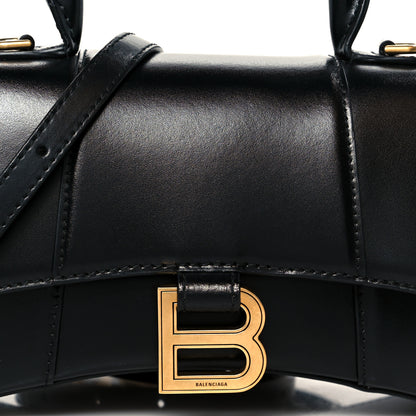 Balenciaga Shiny Box Calfskin Hourglass Top Handle Bag XS Black 9 of 11