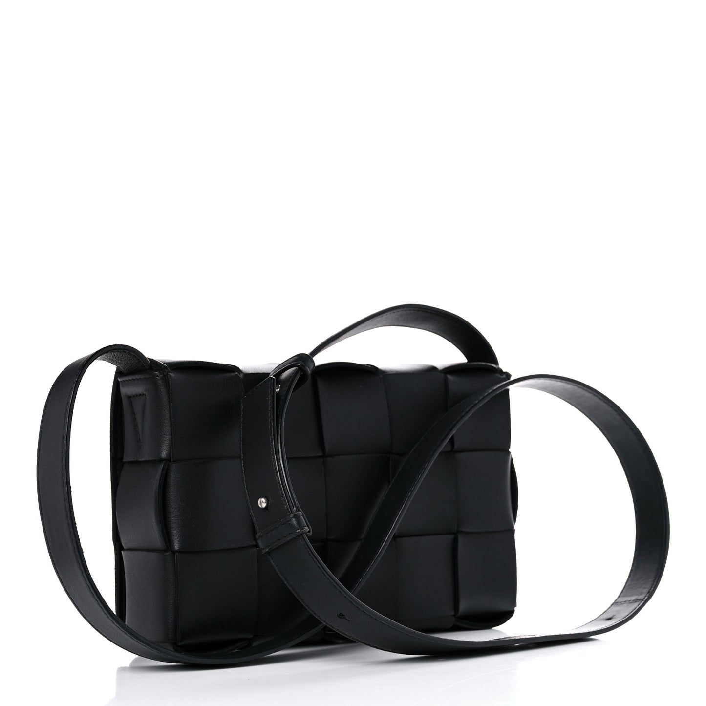 Lambskin Maxi Intrecciato Cassette Crossbody Bag Black